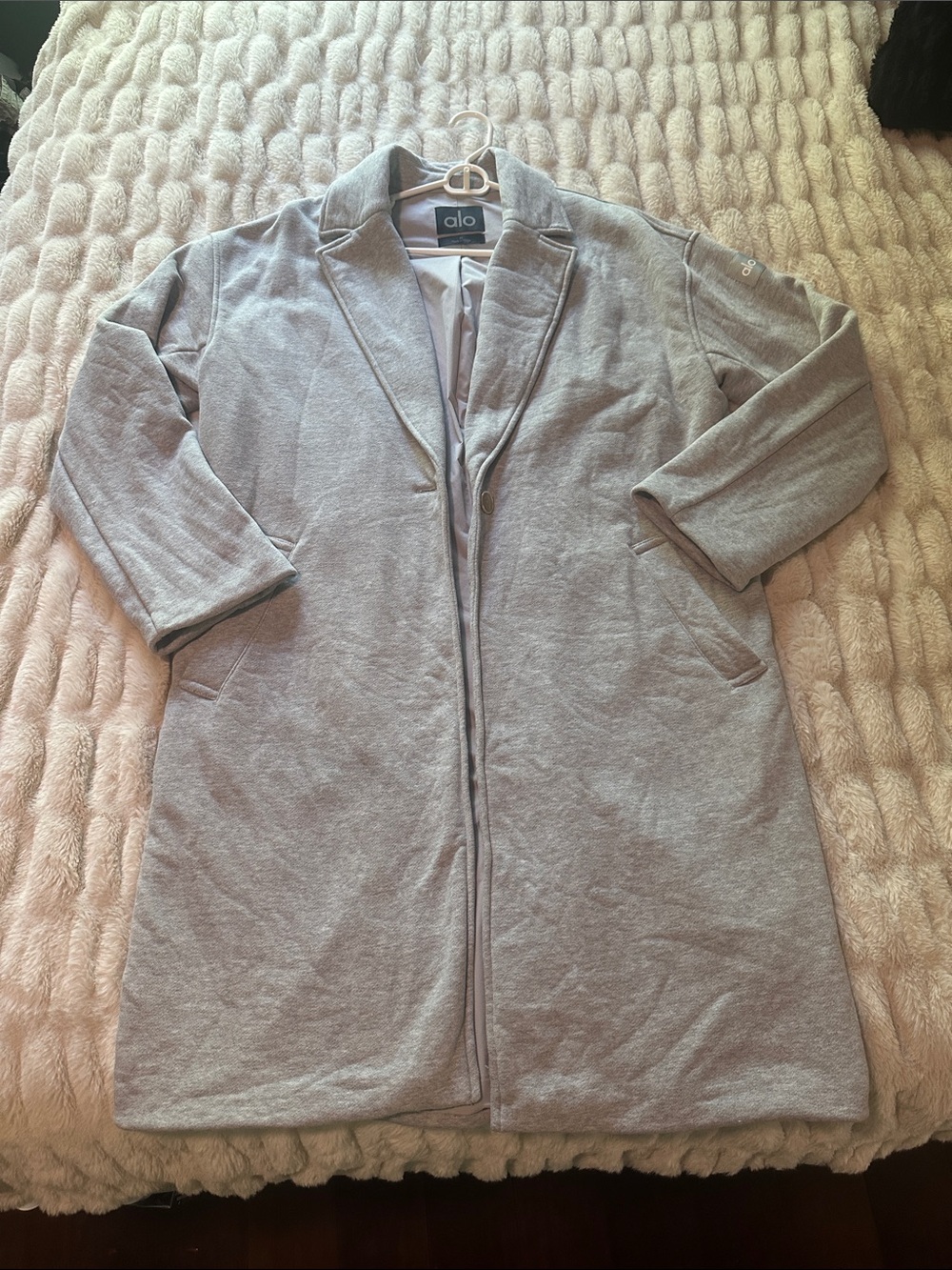 ALO Yoga Light Gray Longline Trench Coat